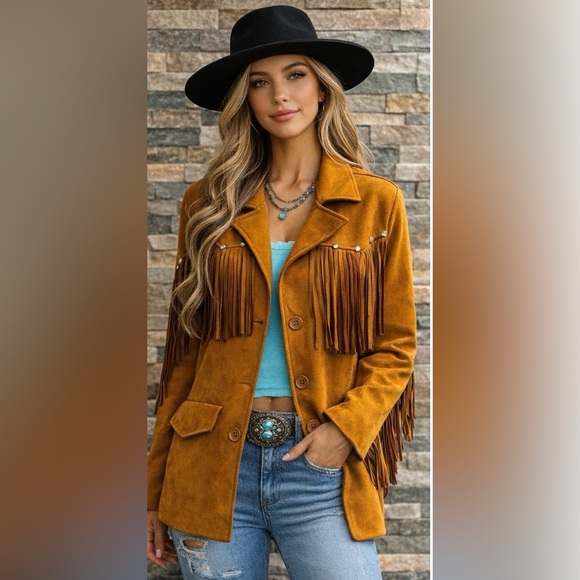 New Forever 21 Suede Fringe Jacket - Picture 2 of 6